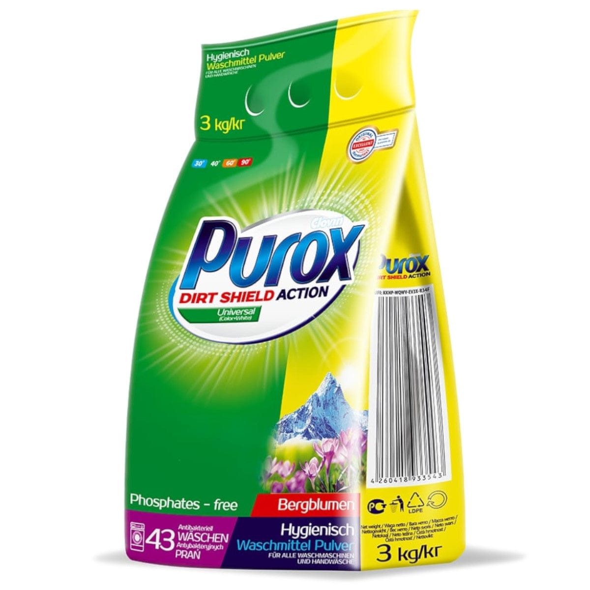 Produkt PUROX Proszki do prania Proszek do prania PUROX Universal uniwersalny 43 prania 3kg 031826