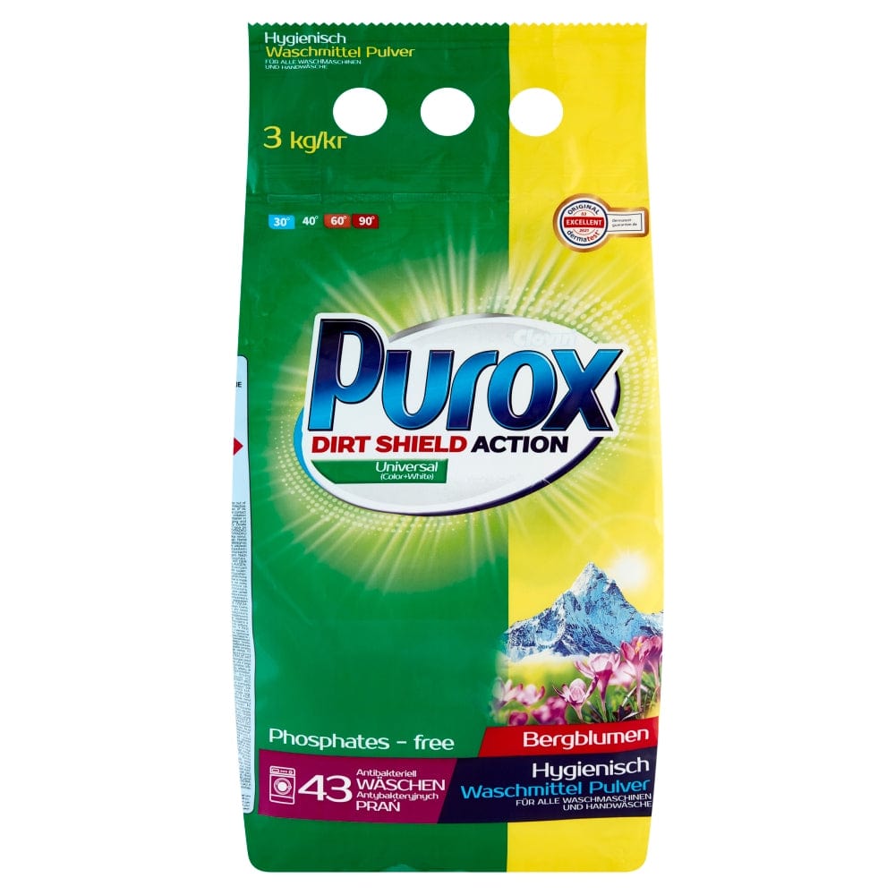 Produkt PUROX Proszki do prania Proszek do prania PUROX Universal uniwersalny 43 prania 3kg 031826