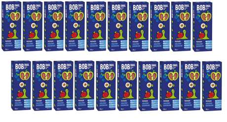 Produkt BOB SNAIL Przekąska 20x PRZEKĄSKA ROLL JABŁKO - BORÓWKA BEZ DODATKU CUKRU BEZGLUTENOWA 30 g - BOB SNAIL K_047662_20