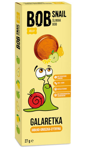 Produkt BOB SNAIL (żelki) Przekąska BOB SNAIL 27g Jabłko Gruszka Cytryna Galaretka bez dodatku cukru 001957