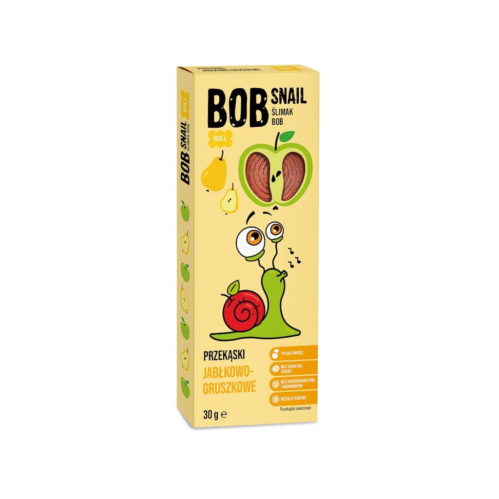 Produkt BOB SNAIL Przekąska BOB SNAIL Przekąska jabłko gruszka bez dodatku cukru bezglutenowa 30g 024876