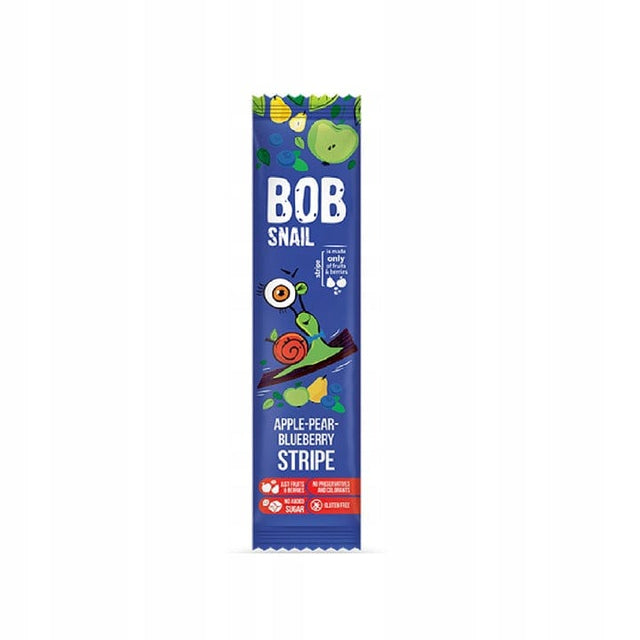 Produkt BOB SNAIL Przekąska BOB SNAIL Przekąska jabłko - gruszka- borówka bez dodatku cukru bezglutenowa 14g 047659