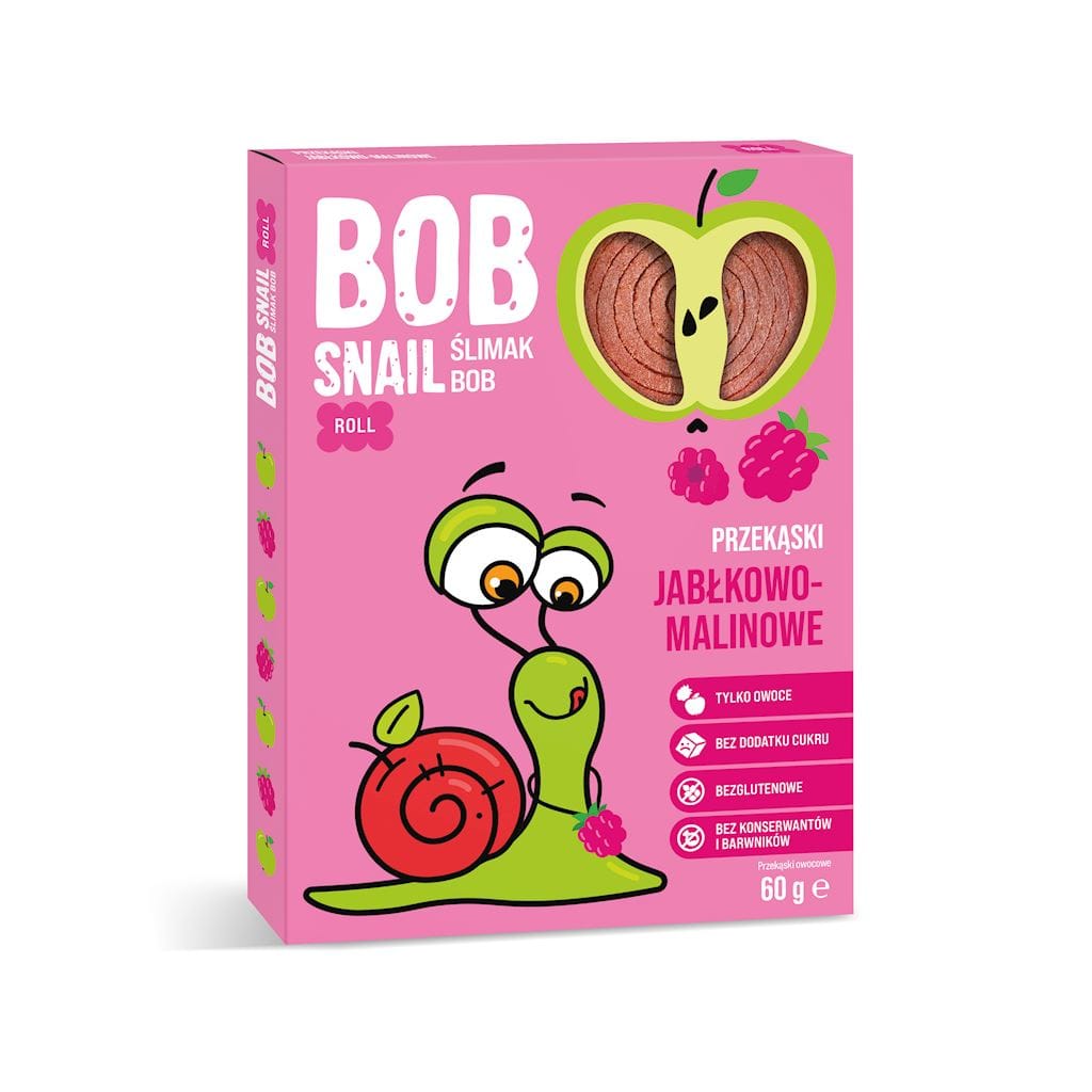 Produkt BOB SNAIL Przekąska BOB SNAIL Przekąska jabłko - malina bez dodatku cukru bezglutenowa 60g 4820162520453