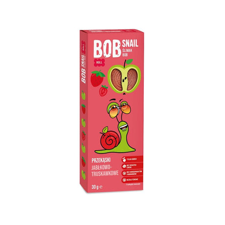 Produkt BOB SNAIL Przekąska BOB SNAIL Przekąska jabłko - truskawka bez dodatku cukru bezglutenowa 30g 047656