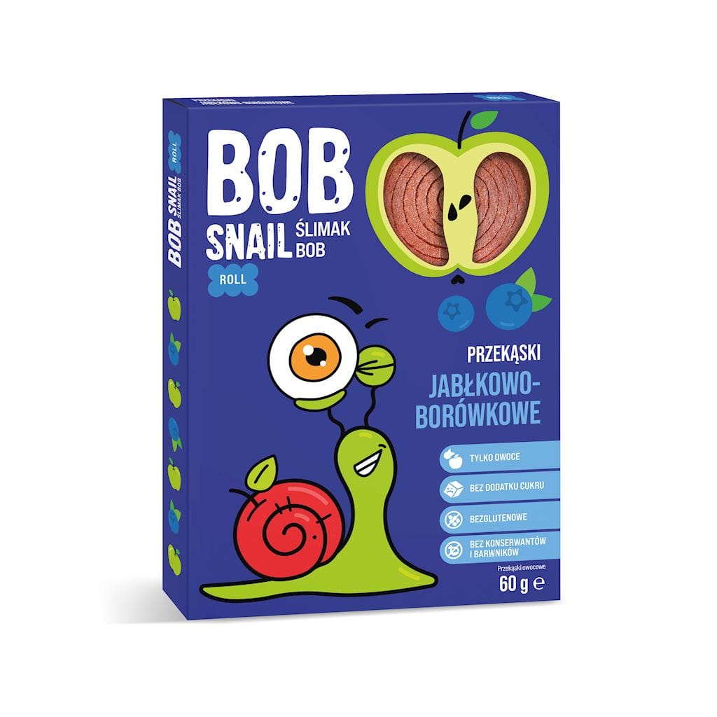 Produkt BOB SNAIL Przekąska BOB SNAIL Przekąska jabłko - truskawka bez dodatku cukru bezglutenowa 60g 4820162520392