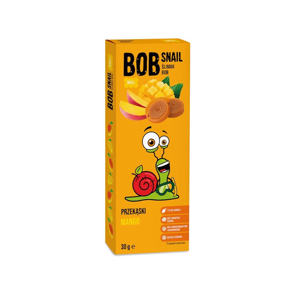 Produkt BOB SNAIL Przekąska BOB SNAIL Przekąska mango bez dodatku cukru bezglutenowa 30g 047654