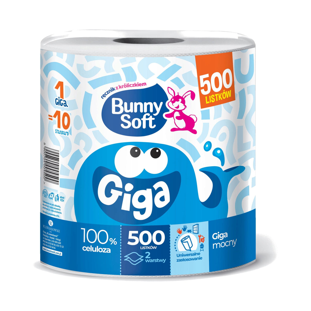 Produkt BUNNY SOFT Ręczniki papierowe Ręcznik papierowy BUNNY SOFT Giga 2-warstwowy 500 listów 030550