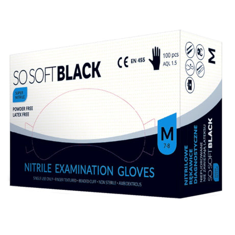 Produkt SOSOFT Rękawice robocze Rękawice diagnostyczne SOSOFT Black Nitrylowe M 100szt 022393