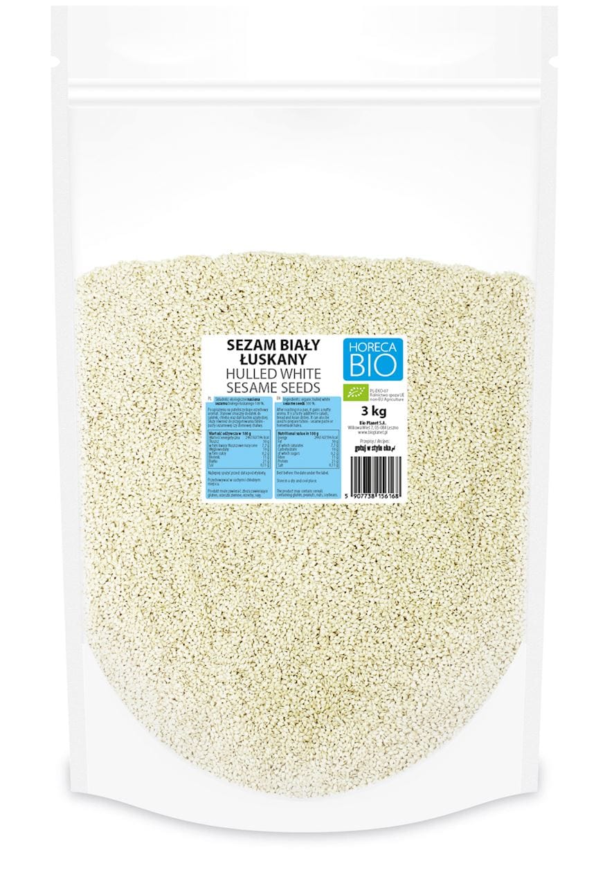Produkt HORECA BIO - pozostałe SEZAM BIAŁY ŁUSKANY BIO 3 kg - HORECA (BIO PLANET) 5907738156168