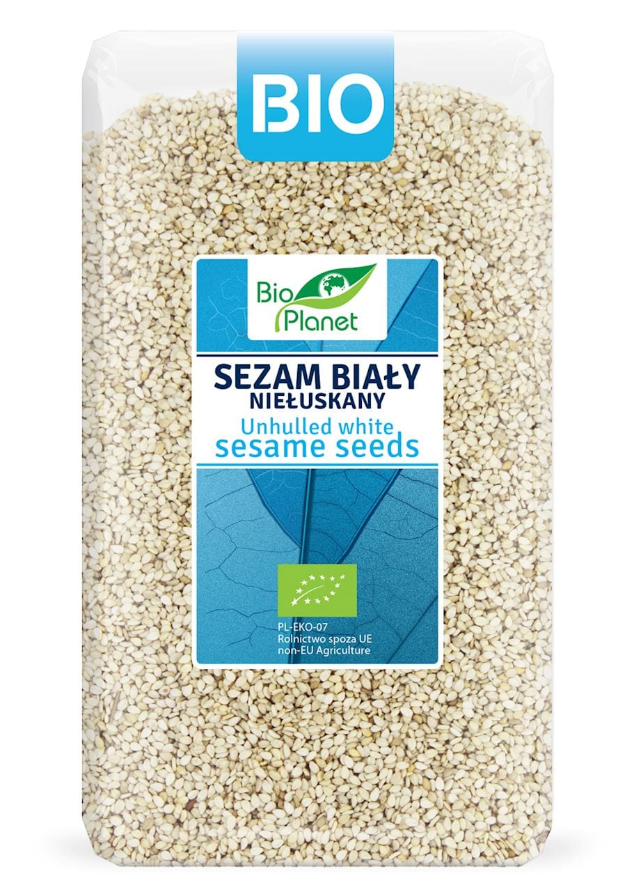 Produkt BIO PLANET - seria NIEBIESKA (ryże, kasze, ziarna) SEZAM BIAŁY NIEŁUSKANY BIO 1 kg - BIO PLANET 5902175869909