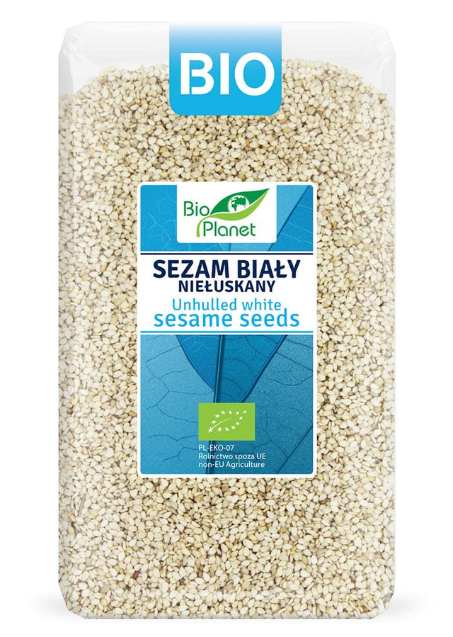 Produkt BIO PLANET - seria NIEBIESKA (ryże, kasze, ziarna) SEZAM BIAŁY NIEŁUSKANY BIO 1 kg - BIO PLANET 5902175869909