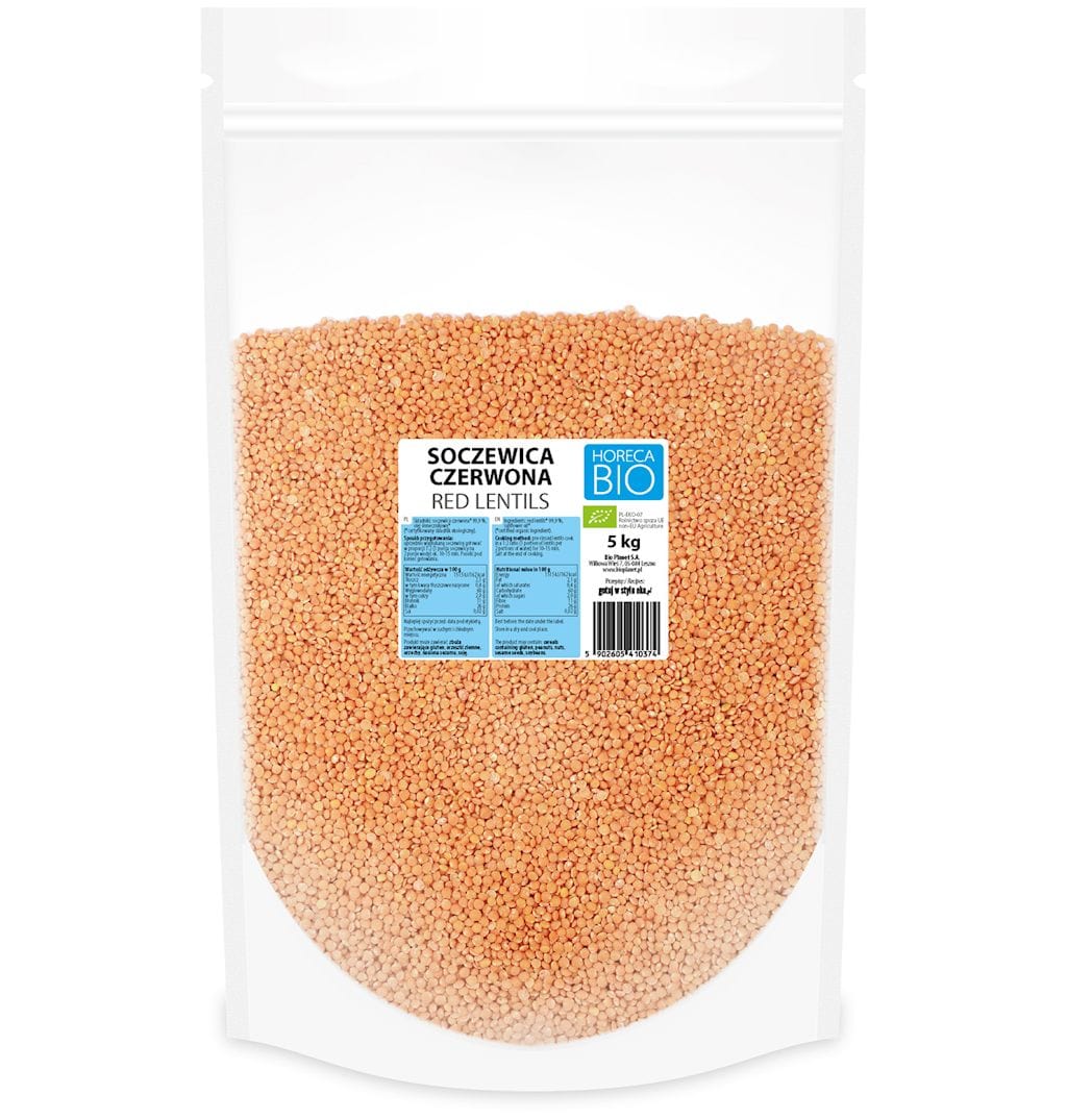Produkt HORECA BIO - pozostałe SOCZEWICA CZERWONA BIO 5 kg - HORECA (BIO PLANET) 5902605410374