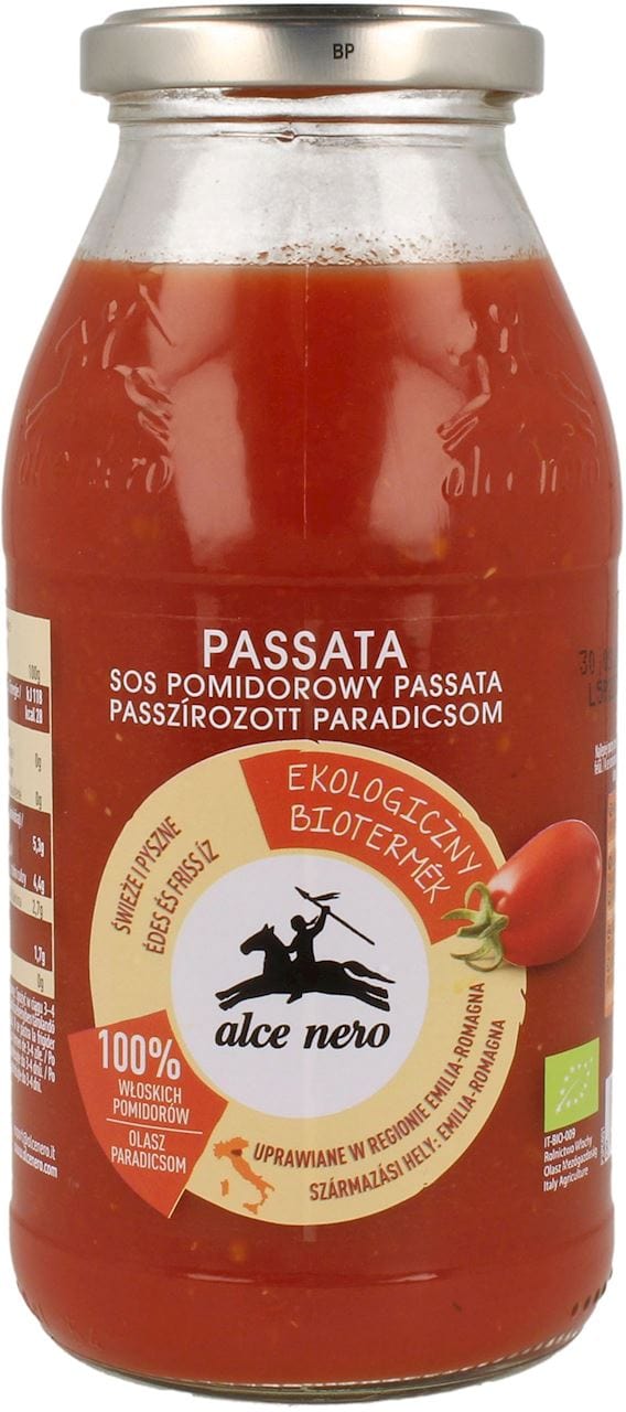 Produkt ALCE NERO (włoskie produkty) SOS POMIDOROWY PASSATA BIO 500 g - ALCE NERO 8009004810679
