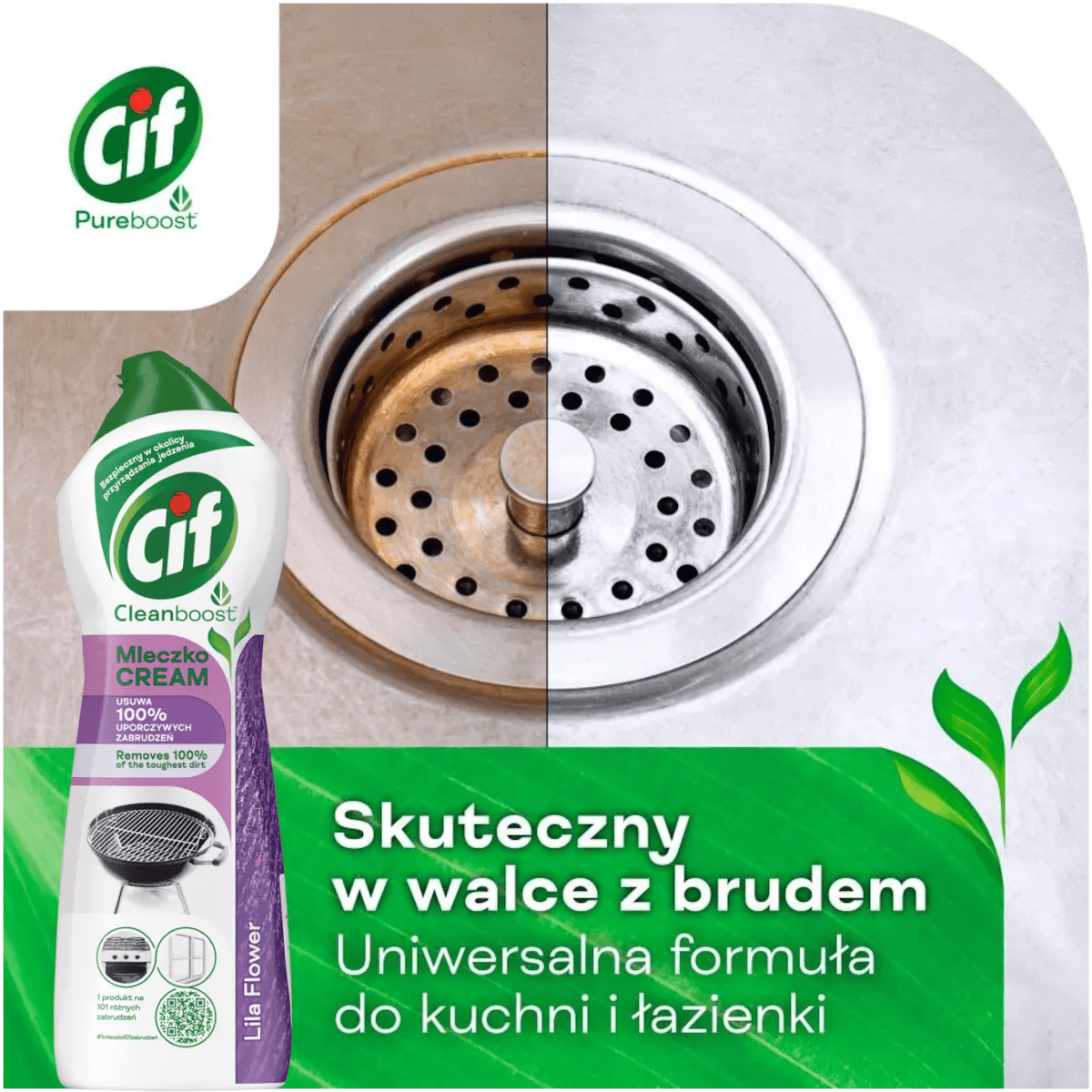 Produkt CIF Środki do kuchni Mleczko Uniwersalne do czyszczenia CIF Lila Flower780g 052741