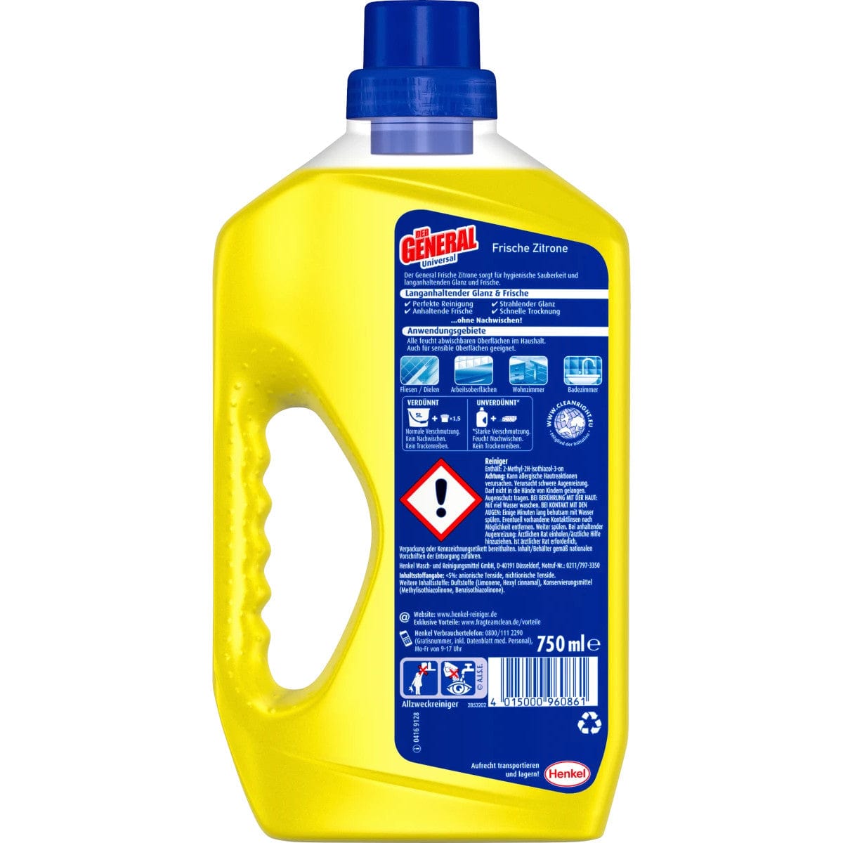 Produkt General Electric Środki do podłóg Płyn do podłóg DER GENERAL Fresh Lemon uniwersalny 750ml 000281