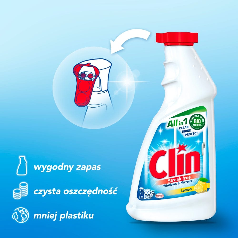 Produkt CLIN Środki do szyb Płyn do mycia szyb CLIN Lemon zapas 500 ml 018948