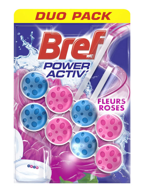 Produkt BREF Środki do toalet BREF 2x50g Power Aktiv Fleur Roses Zawieszka do WC 036997