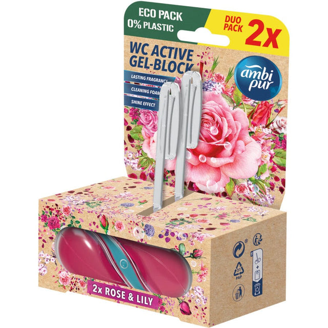 Produkt AMBI PUR Środki do toalet Zawieszka do WC AMBI PUR Rose & Lily Duo Pack 2x 45 g 038763