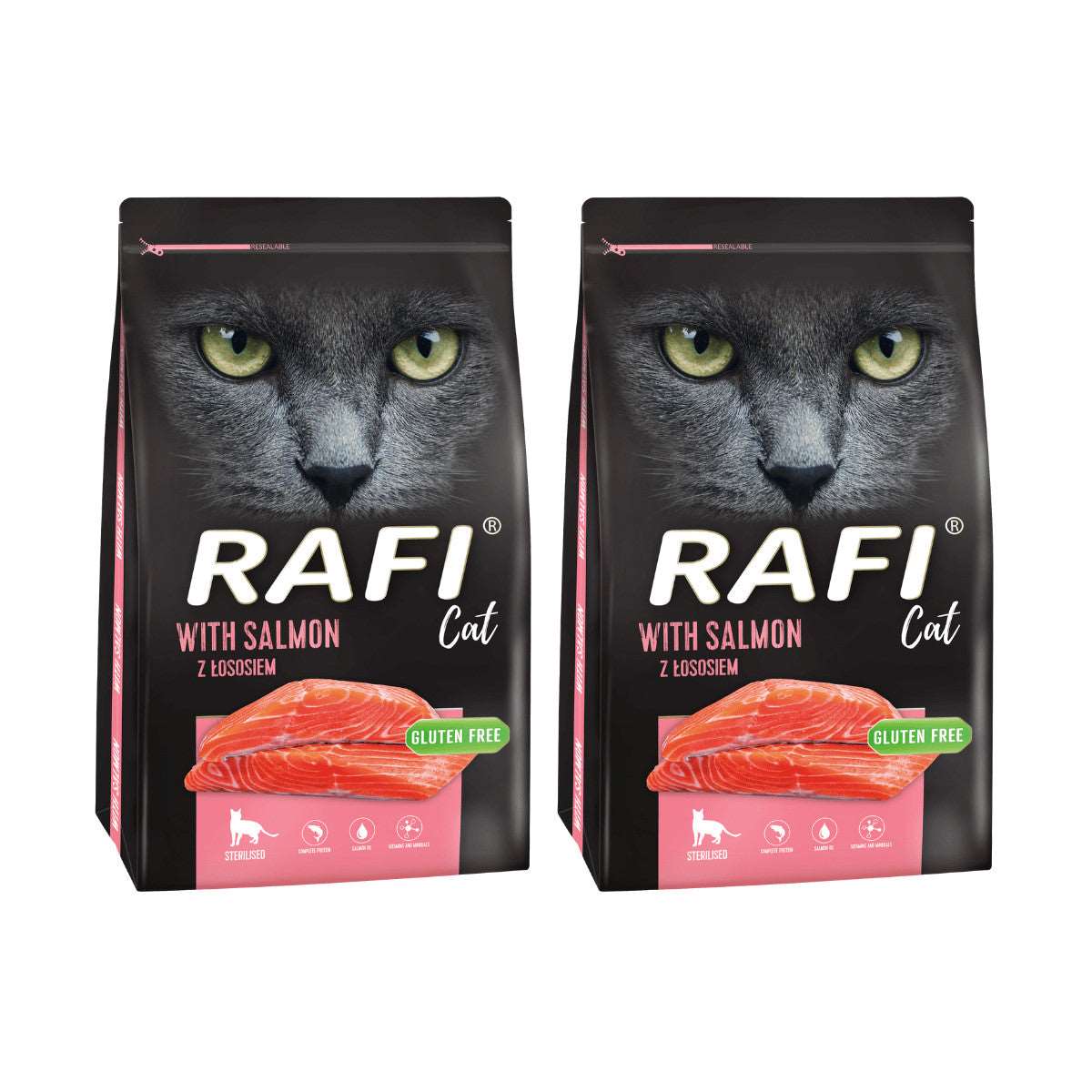 Produkt RAFI Sucha karma dla kota 2x Karma sucha dla kota RAFI CAT z łososiem 1,5 kg K_S00912_2