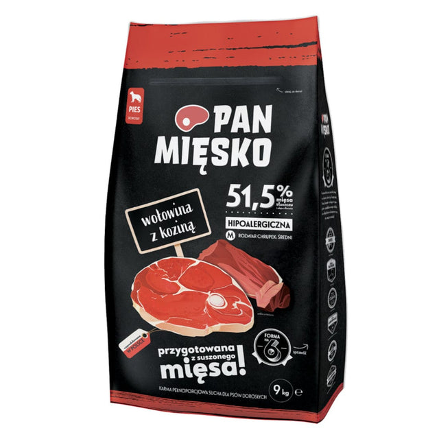 Produkt PAN MIĘSKO Sucha karma dla psa Karma sucha dla psa PAN MIĘSKO Wołowina z koziną M 3 kg S01999