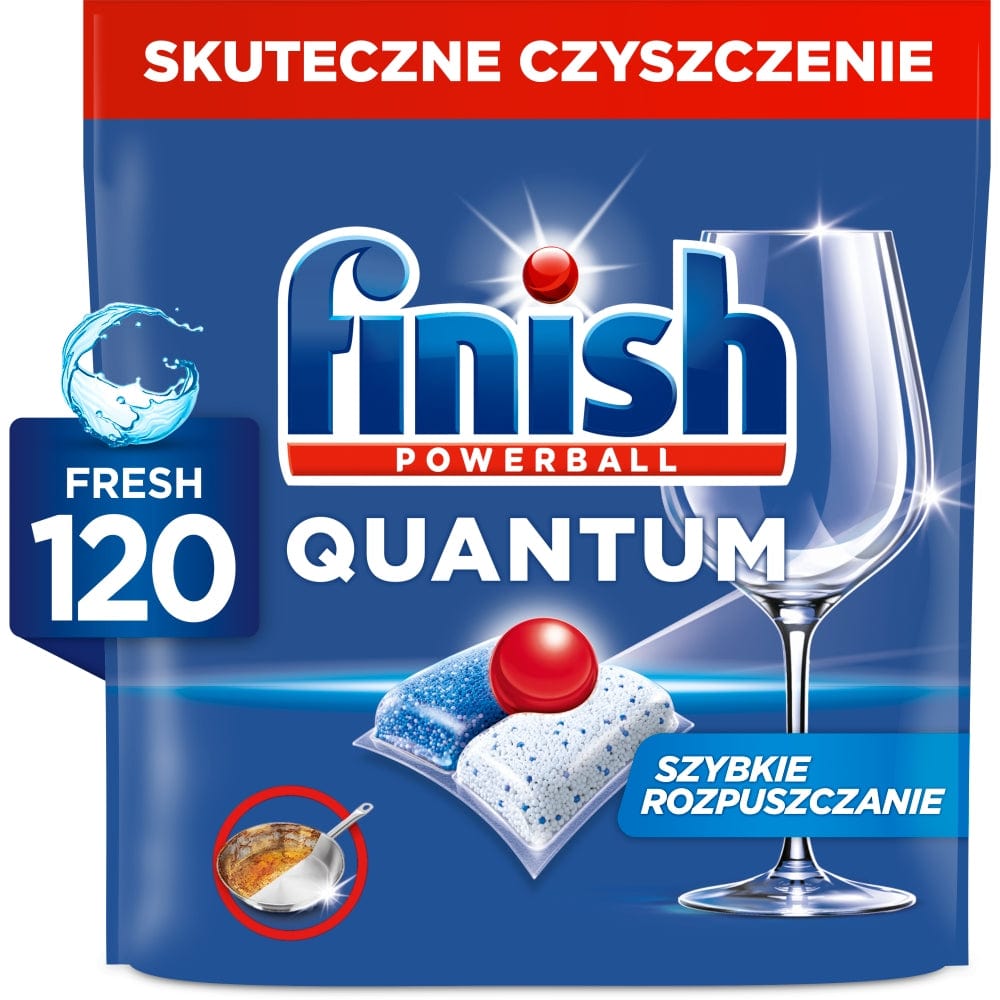 Produkt FINISH Tabletki i kapsułki do zmywarki Kapsułki do zmywarki FINISH Quantum Fresh 120szt 052478