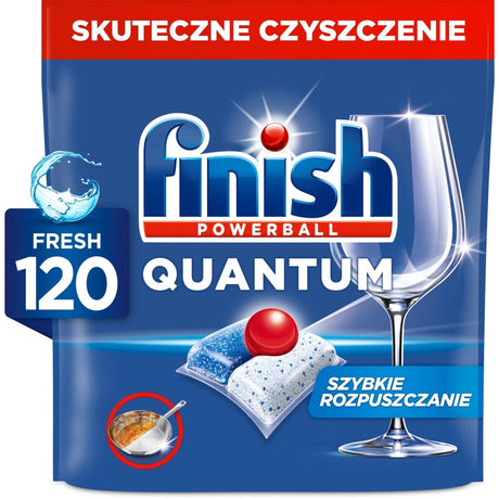 Produkt FINISH Tabletki i kapsułki do zmywarki Kapsułki do zmywarki FINISH Quantum Fresh 120szt 052478