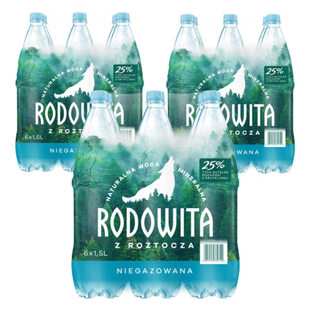 Produkt RODOWITA Woda Woda mineralna RODOWITA z Roztocza niegazowana 18x 1,5 l K_S00122_18