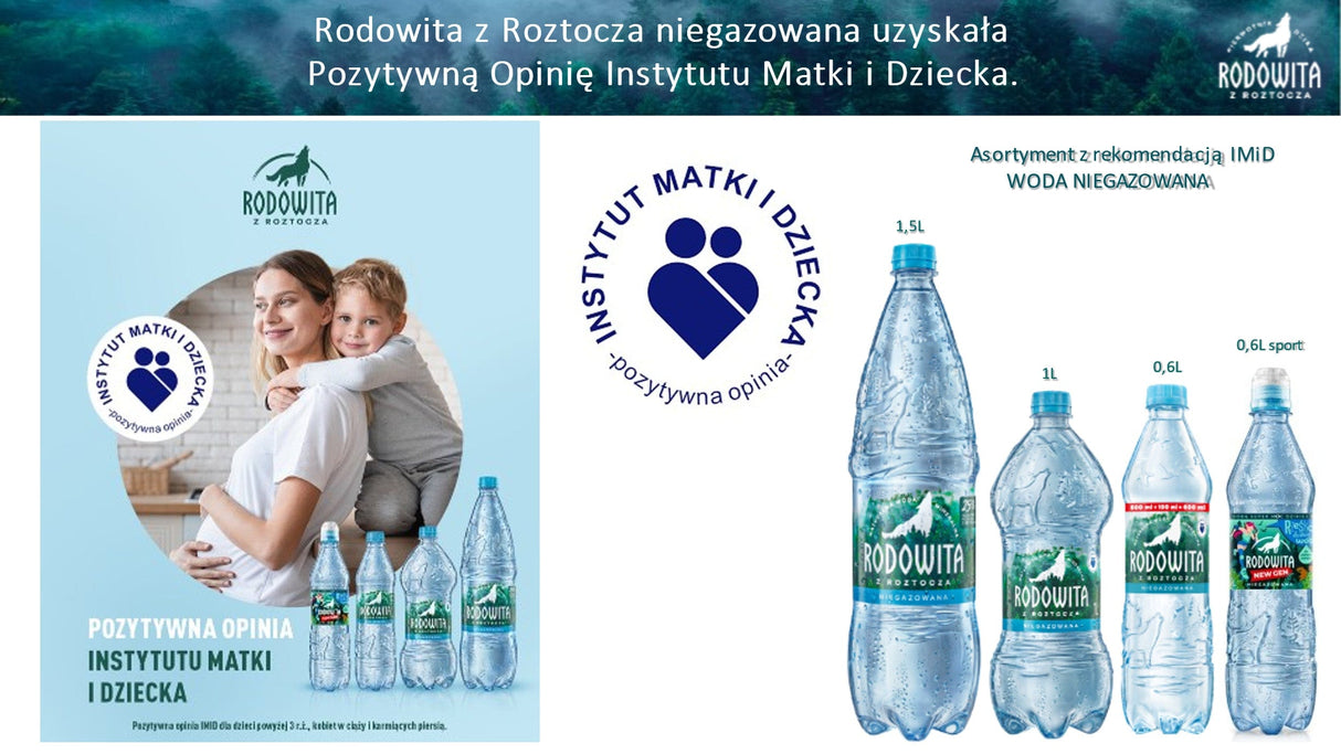 Produkt RODOWITA Woda Woda mineralna RODOWITA z Roztocza niegazowana Active Paleta 684x 1l K_045224_684