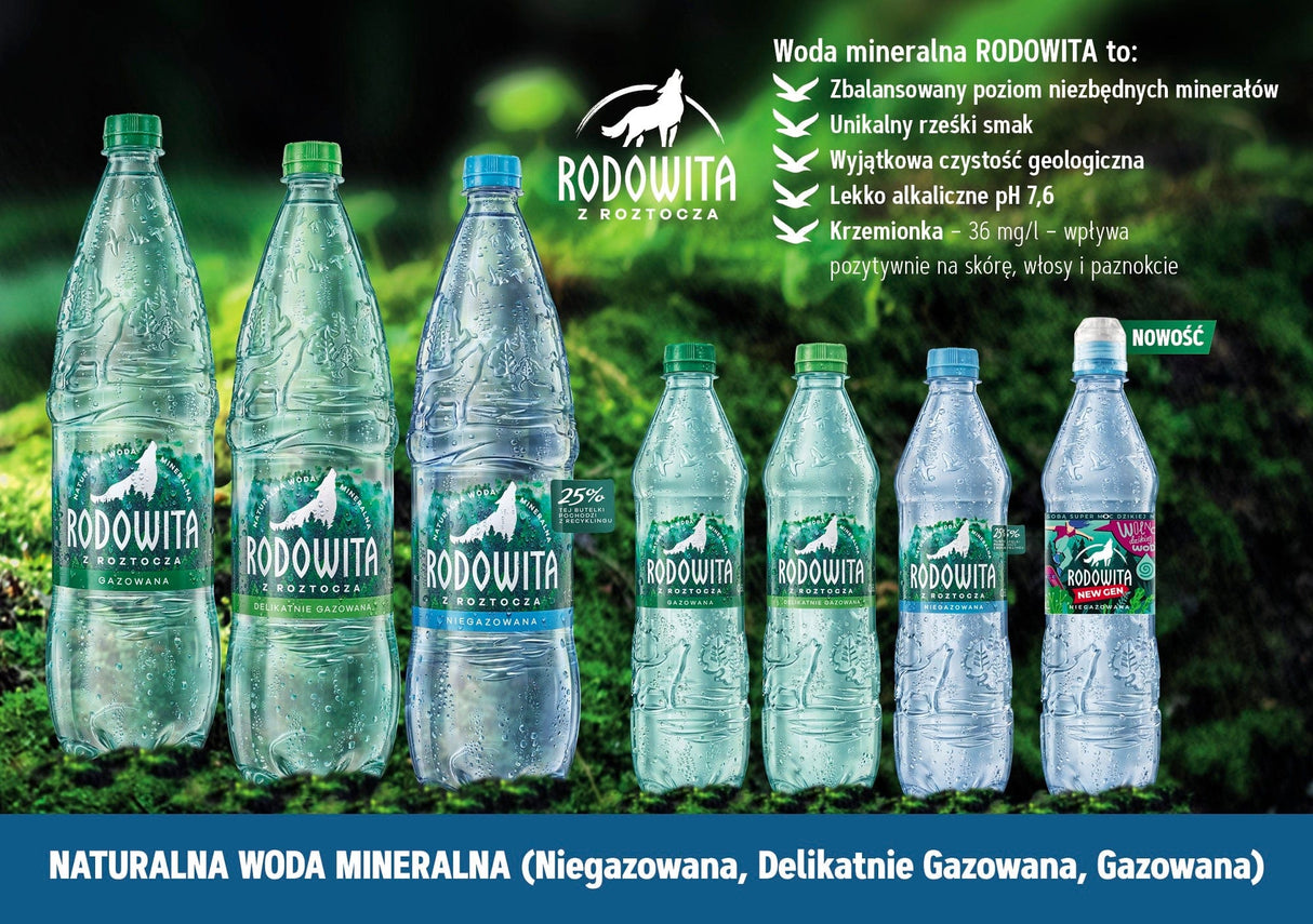 Produkt RODOWITA Woda Woda mineralna RODOWITA z Roztocza niegazowana Active Paleta 684x 1l K_045224_684