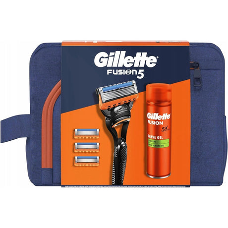 Produkt GILLETTE Zestawy kosmetyków Zestaw prezentowy dla mężczyzn GILLETTE Fusion Maszynka + ostrza + żel do golenia 200ml 002235